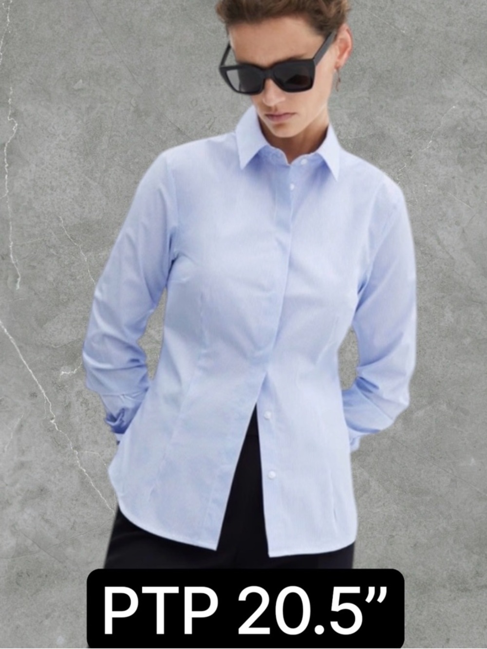 2 for $30 💟Mango Classic Blue Pinstripe Button-Down Shirt